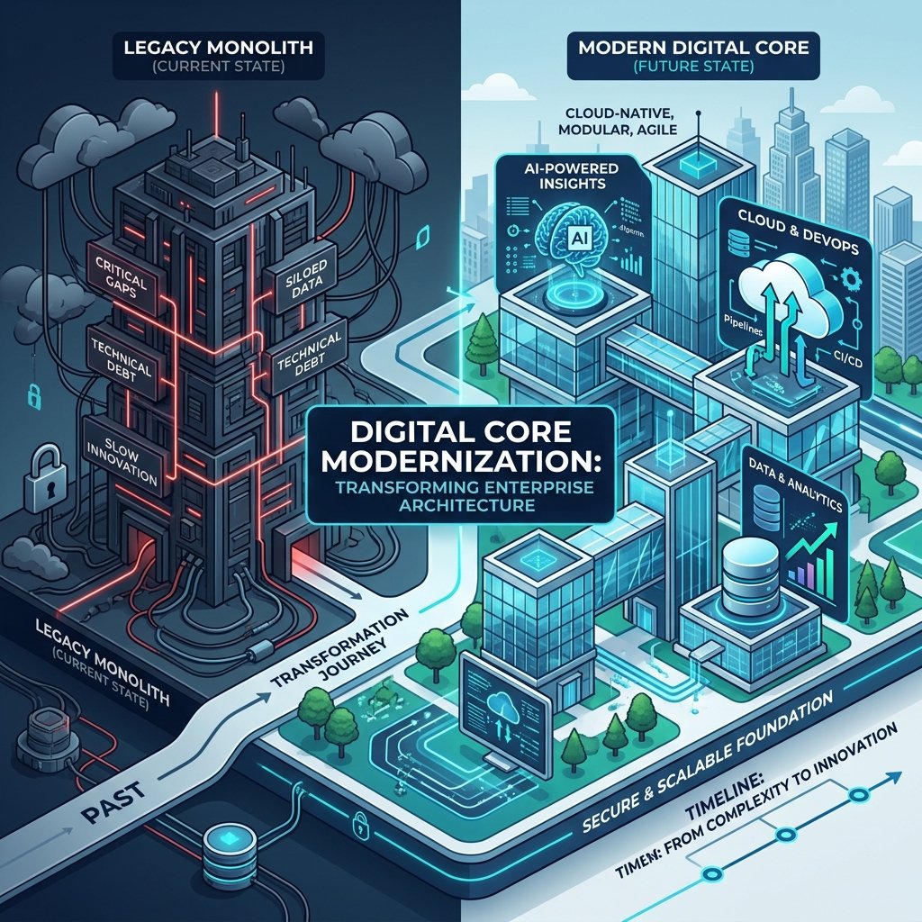 Digital Core Modernisation Infographic